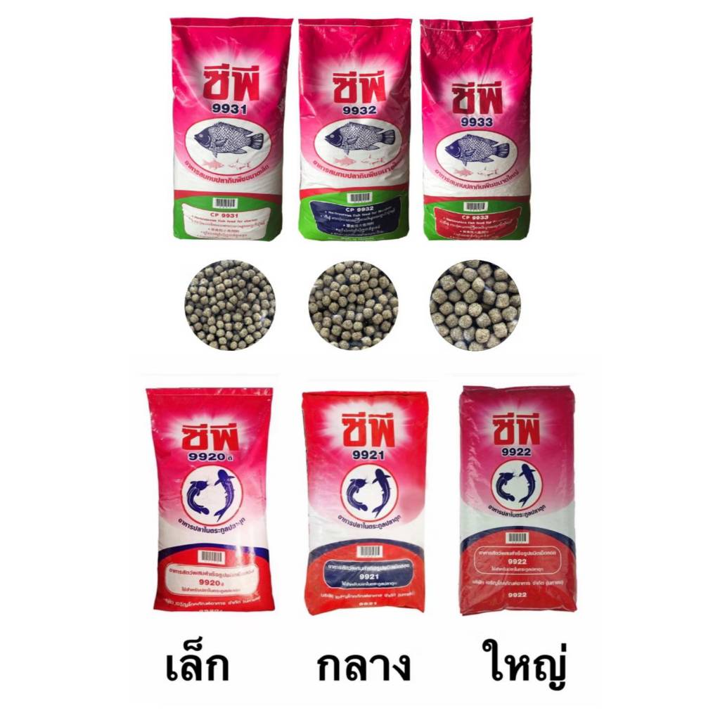 อาหารปลา (ยกกระสอบ 20 kg) อาหารปลากินพืช อาหารปลาดุก 9931 9932 9933 9921 9922 9920