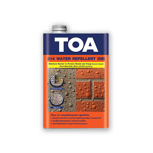 น้ำยาเคลือบใสกันซึม TOA 214 (สูตรน้ำมัน) สำหรับผนังปูนเปลือย ดาดฟ้า ป้องกันน้ำซึม คราบสกปรก