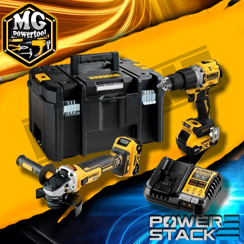 DEWALT รุ่น DCK2026P2T-B1ชุดคอมโบสว่านกระแทกและเครื่องเจียรไร้สายไร้แปรงถ่าน 20V Max พร้อมแบตเตอรี่ก