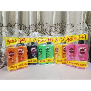 ซันซิล แชมพูและครีมนวดผม ชนิดหัวปั๊ม ขนาด 325มล.+300มล