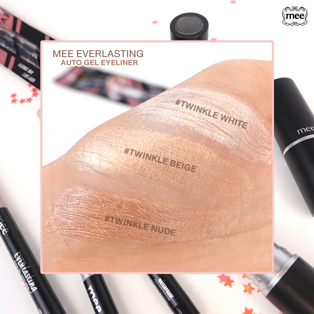 (No.1 ฮิตสุด) ดอลลี่อายแบบแท่ง เนื้อเจลกันน้ำติดทน สีกลิตเตอรแน่น Mee Everlasting Auto Gel Eyeliner