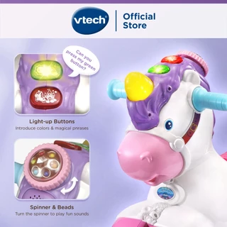 VTech ม้าชิงช้าสะบัด 2-in-1 ขี่ได้ ของเล่นเพลง แสง เรียนรู้ ยูนิคอร์น 80-192300 Unicorn horse