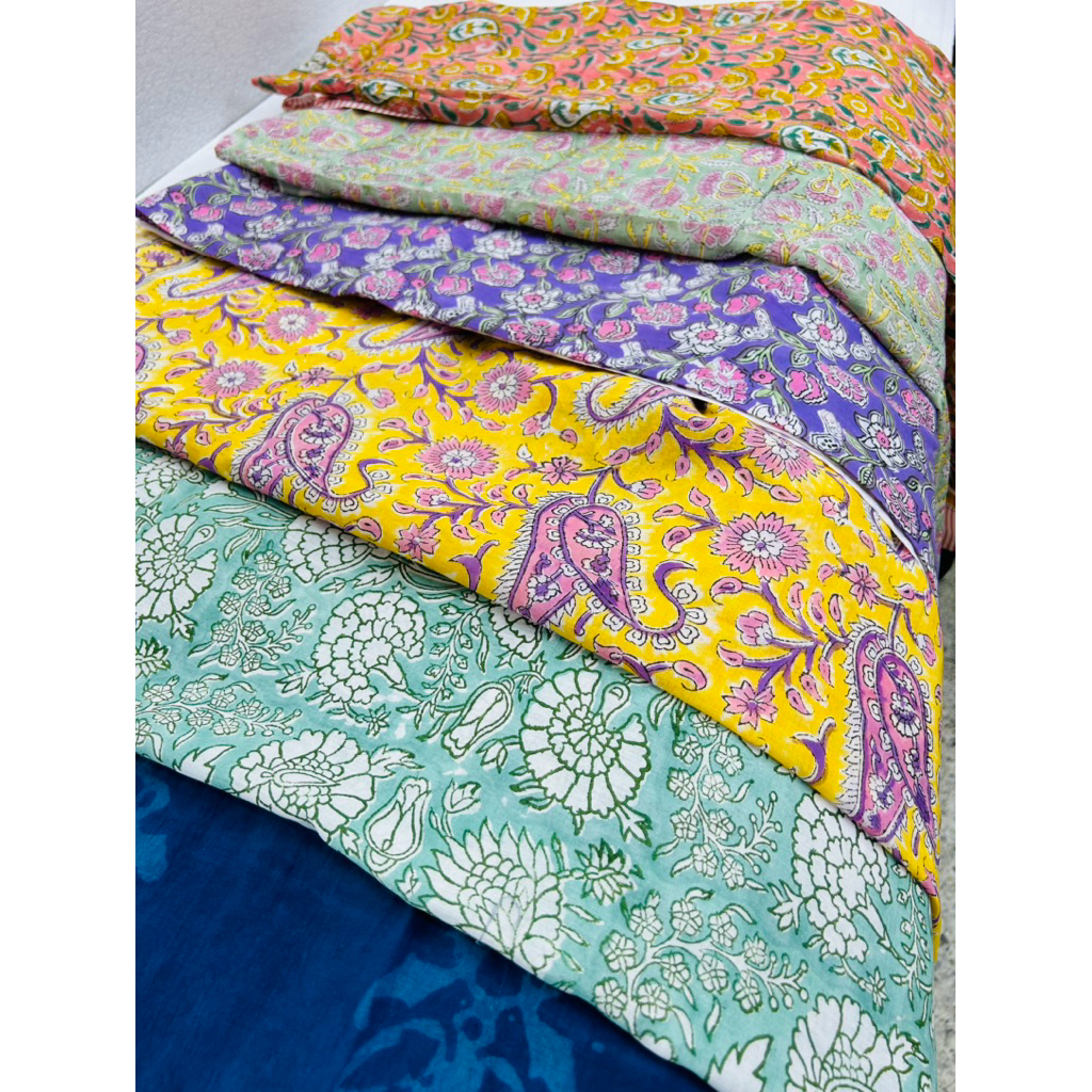 [พร้อมส่ง] Indian Handblock Lightweight Scarf / ผ้าพันคอ ผ้าคลุมไหล่ ผ้าซารอง ผ้าอินเดียแท้ ใส่ได้หลายแบบ