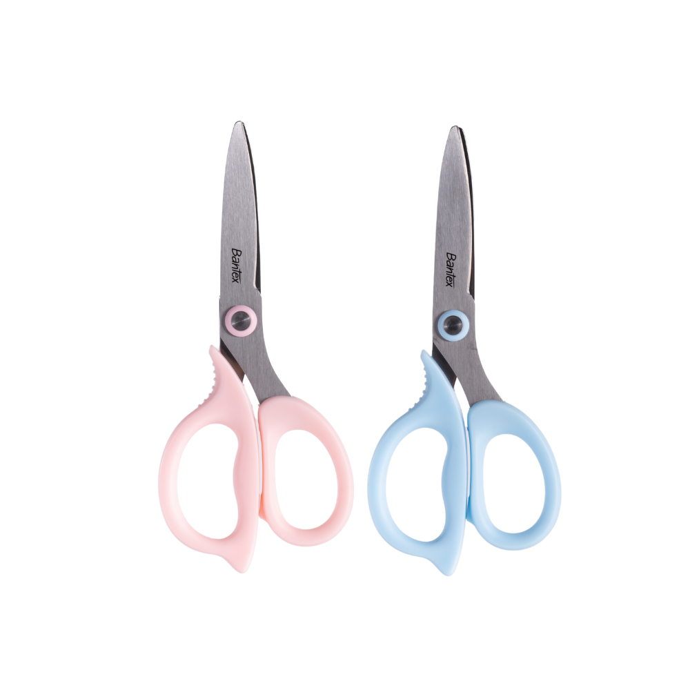 Bantex กรรไกร กรรไกรสแตนเลส จับถนัดมือ มินิมอล สุ่มสี ตัดคม พร้อมฝาปิด กันสนิม Scissors