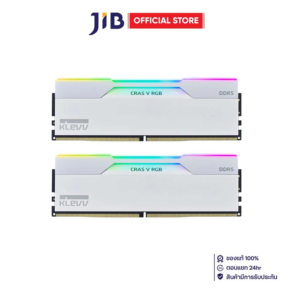 32GB (16GBx2) DDR5 6400MHz RAM (หน่วยความจำ) KLEVV CRAS V RGB AMD EXPO INTEL XMP CL30 - WHITE