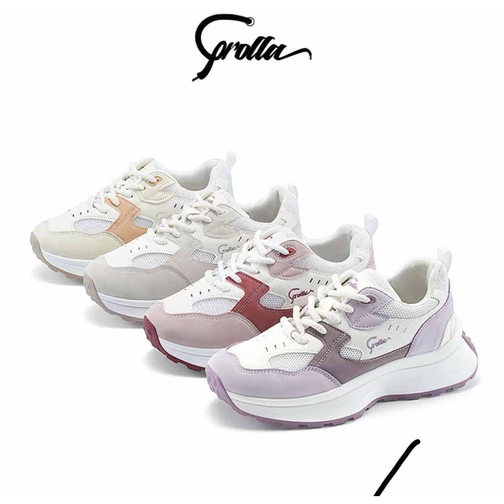 Corolla รองเท้าผ้าใบหนังผู้หญิง (สีชมพู)