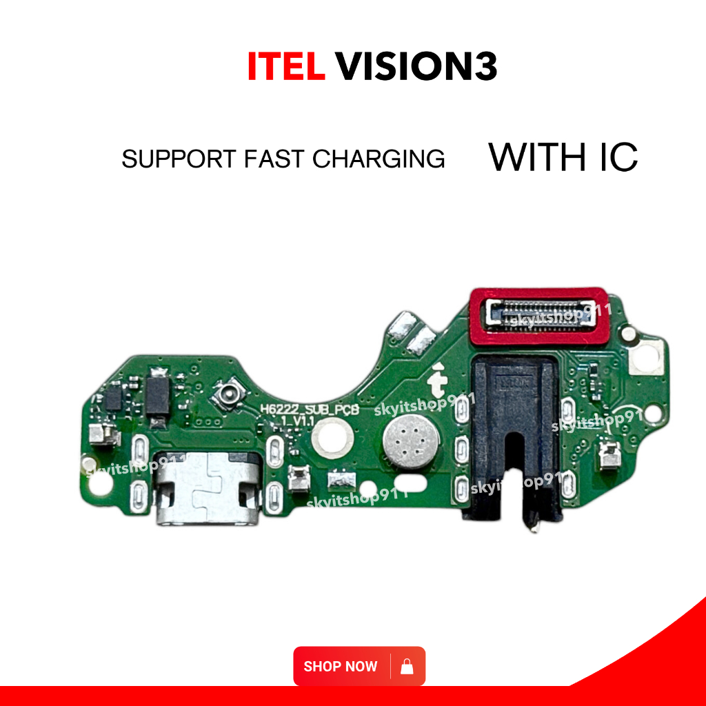 บอร์ดชาร์จ แพรชาร์จ itel Vision3 ตูดชาร์จ itel Vision3 ก้นชาร์จ Vision3