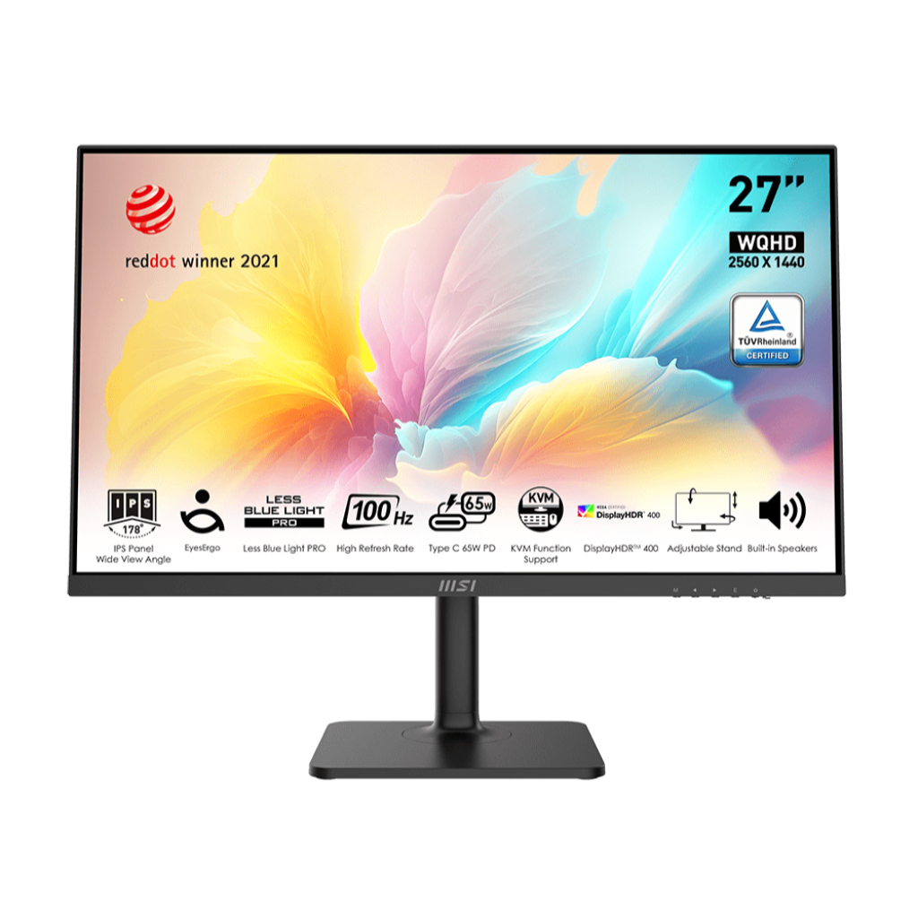 MONITOR (จอมอนิเตอร์) MSI MODERN MD272QXP - 27 IPS 2K 100Hz USB-C BK BY COMCOM