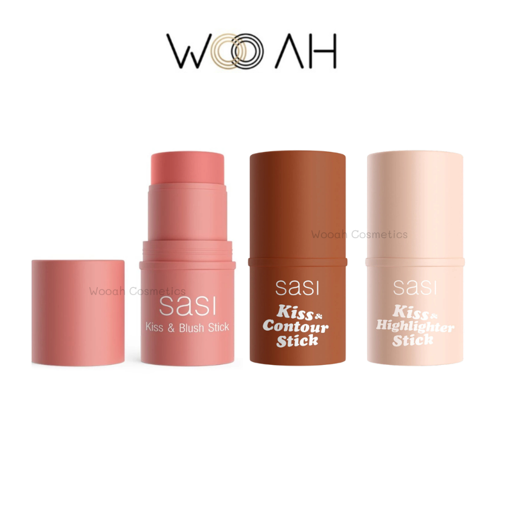 SASI Kiss & Blush/Contour/Highlighter Stick 4g ศศิ คิส & บลัช สติ๊ก คอนทัวร์ ไฮไลท์ 3in1 ตา แก้ม ปาก
