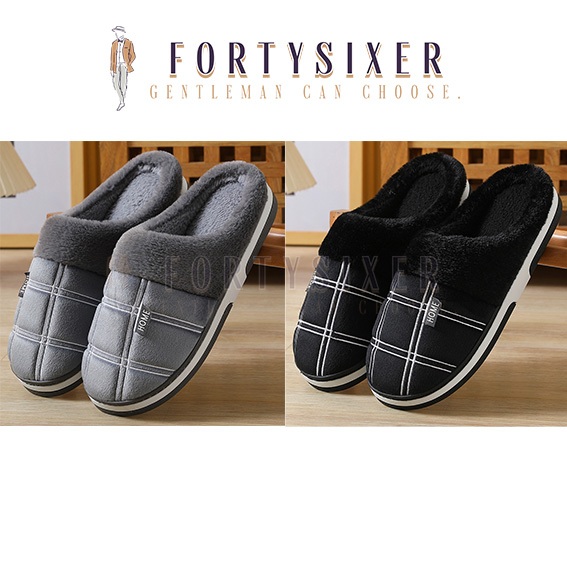 รองเท้าสลิปเปอร์ รองเท้าใส่ในบ้านไซส์ใหญ่ รุ่น HOME หัวผ้า พื้นยาง TPR เหมาะสำหรับคนใส่เบอร์ EU44-46