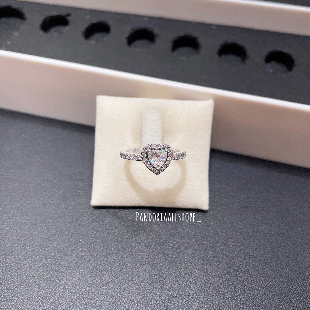 (ของแท้100%)❣️แถมกล่อง Pandora Elevated Heart Ring แหวนเพชรหัวใจ