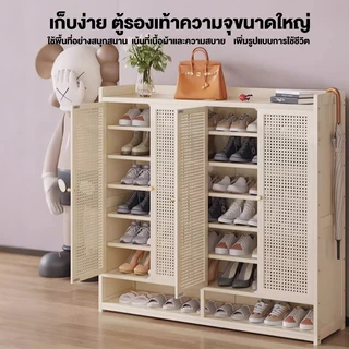 BUBU ตู้เก็บรองเท้า ตู้รองเท้า ชั้นวางรองเท้า ตู้รองเท้าไม้ หลายชั้น ตู้เก็บรองเท้ากันฝุ่น ป้องกันฝุ่นและความชื้น