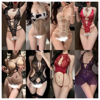 sexy baby😍 ชุดยั่ว 💯ชุดเซ็ก บอดี้สูท ห้อยคอ เว้าหลัง ลูกไม้เซ็กซี่💫 ส่งไวจากไทย