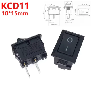switch สวิตช์ off on KCD11 ขนาด10x15mm 3A250VAC6A125VAC
