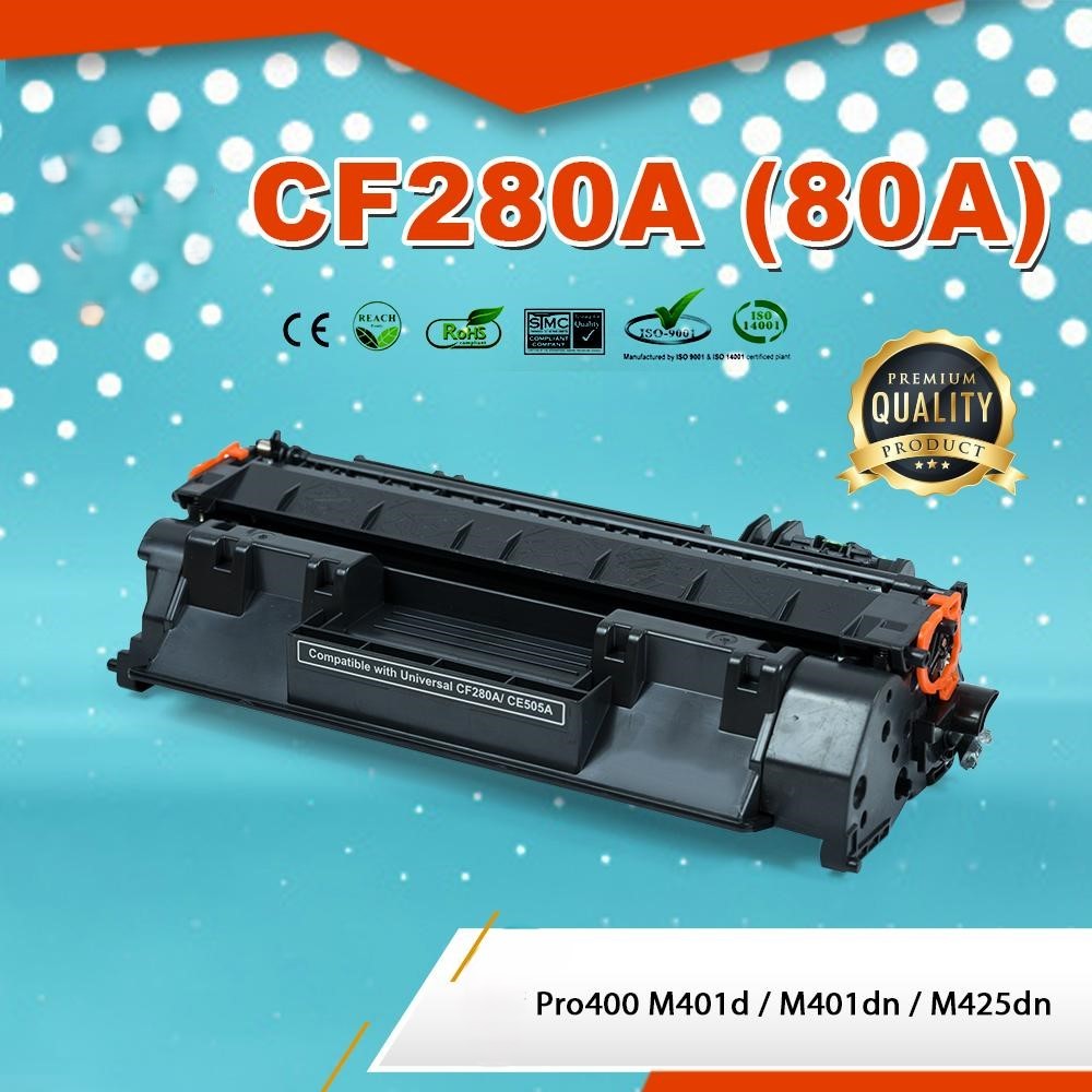 CF280A, CF280(80A), 80A, หมึก ตลับหมึกพิมพ์เลเซอร์ ตลับหมึกโทนเนอร์ เทียบเท่า  ใช้กับ HP LaserJet Pro400  M401d / M425dn