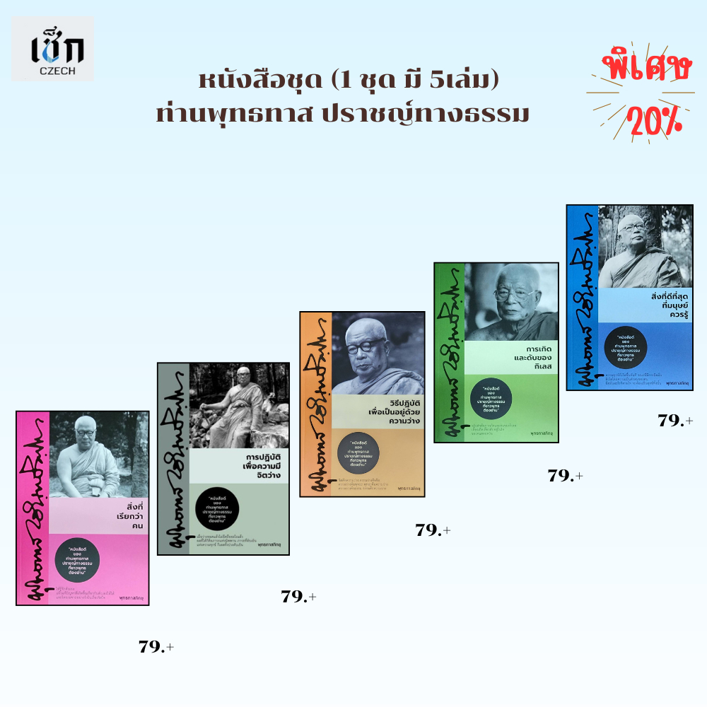 (หนังสือชุดราคาพิเศษ 1 ชุด มี 5เล่ม)  หนังสือ ท่านพุทธทาส ปราชญ์ทางธรรม