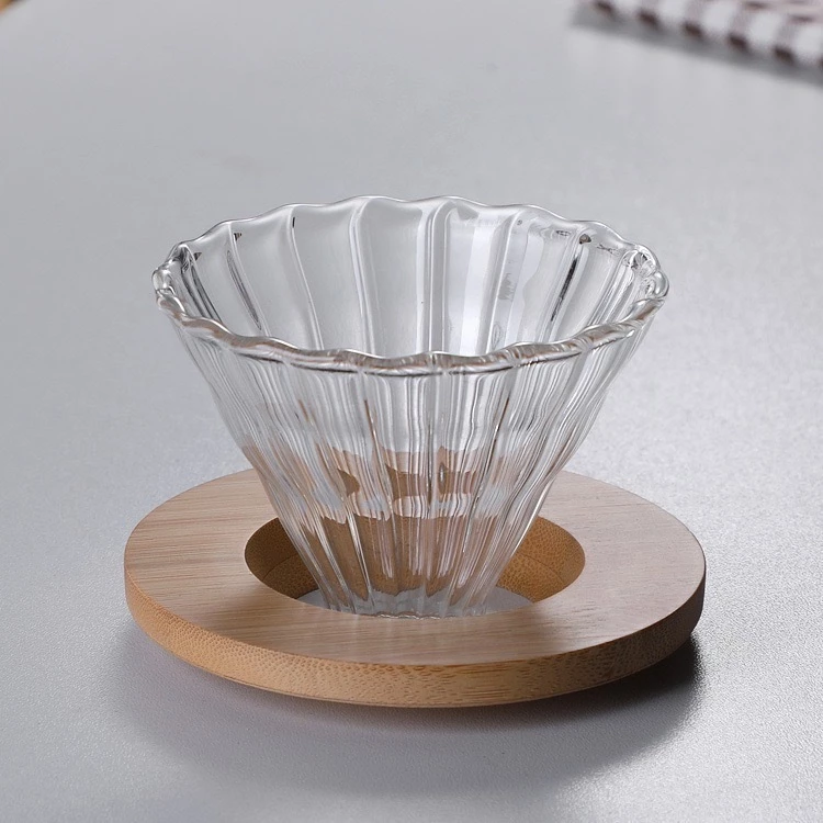 ดริปเปอร์แก้ว ดริปเปอร์แก้วฐานไม้ กรวยกรองกาแฟ กรองกาแฟ ดริปกาแฟ ชงกาแฟ Dripper coffee กรวยกรองกาแฟสด thumbnail 8