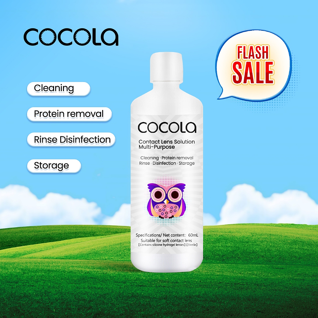 น้ำยาล้างคอนแทคเลนส์   Cocola  Lens Solutions น้ํายาล้างคอนแทคเลนส์ ขนาด 💦60 ml