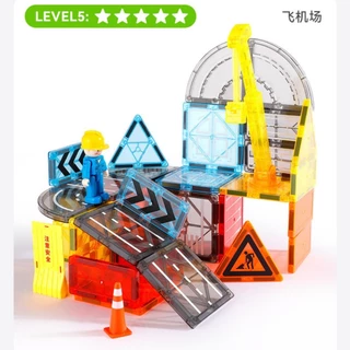 ✨ส่งไว🚚 Onshine ตัวต่อแม่เหล็ก Constructions และ City Traffic (Size🟨7.5cm) ส่งเสริมพัฒนาการลูกน้อย