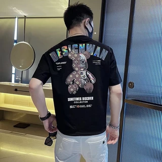 เสื้อยืดแขนสั้น เสื้อยืด ใส่ได้ทั้งชายและหญิง สไตล์อเมริกัน 2 สี