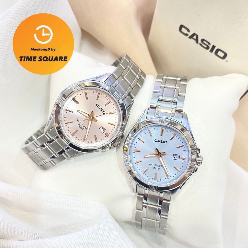 CASIO LTP-1308 หน้าปัด31มม. นาฬิกาหญิง กันน้ำ50เมตร  สายสแตนเลส คาสิโอแท้ รับประกันศูนย์