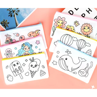 กระเป๋าดินสอระบายสี diy ถุงผ้าใส่ดินสอ กระเป๋าผ้าระบายสี diy ถุงผ้าระบายสี ถุงดินสอ ของเล่นงานประดิษฐ์ ระบายสีเด็ก