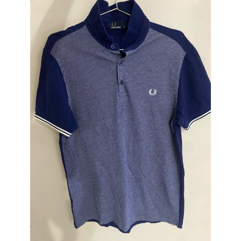 เสื้อFred Perry โปโลสีนํ้าเงินเทา ออกช็อปแท้