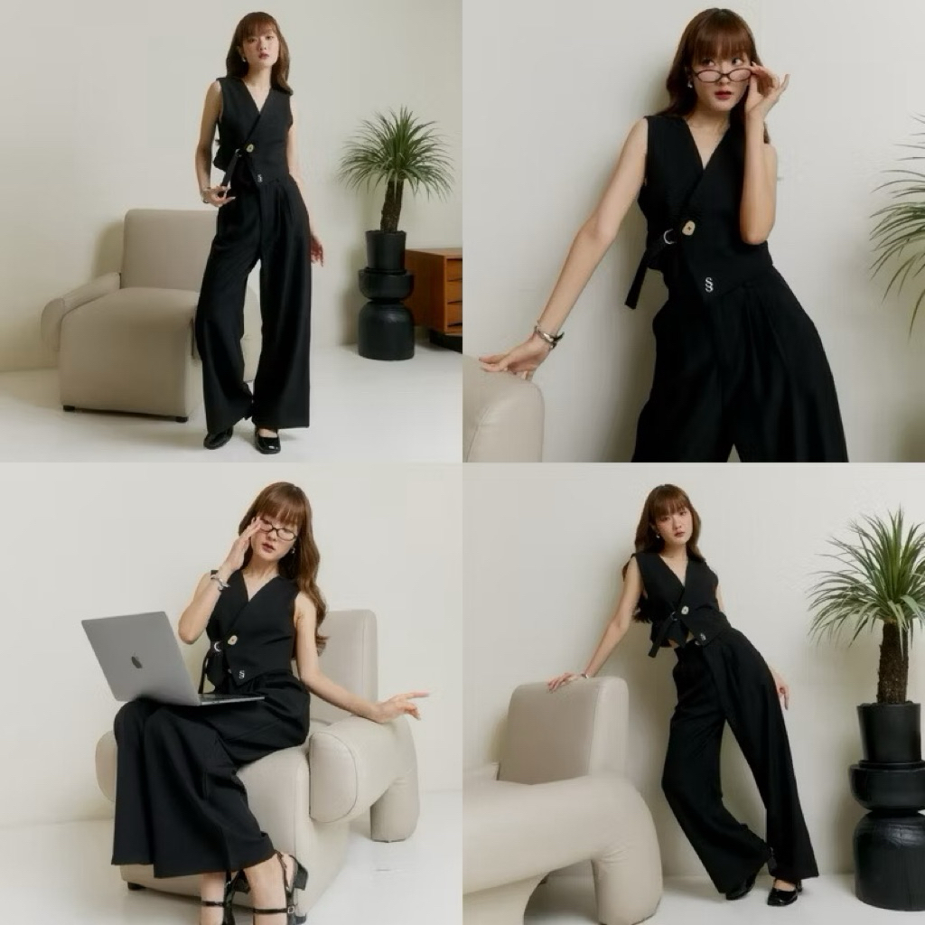 Khloe vest set ☕️🥯 - Swana.ss