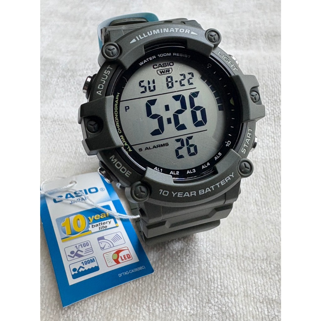 Casio รุ่น AE-1500WHX-3AV นาฬิกาข้อมือผู้ชาย สายเรซิน - สีเขียว รูปที่ 2