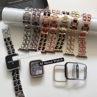 พร้อมส่ง สายนาฬิกาแบบโซ่ สไตล์ชาแนล ใช้ได้กับ Smart Watch 9 …