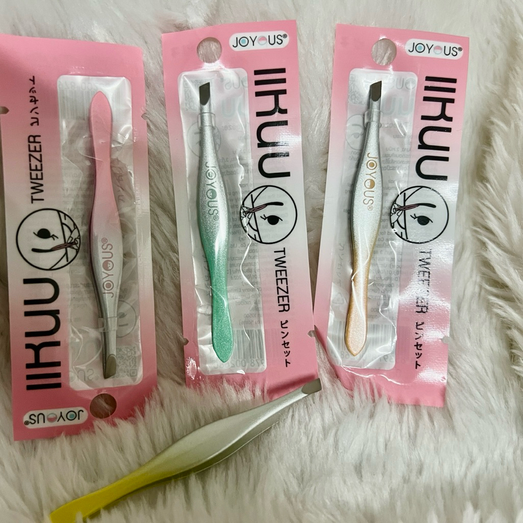 3 อัน แหนบ ที่ถอนขนรักแร้ อย่างดี คม ทน จอยออส Joyous brand Tweezers remove gray hair eyebrow armpit