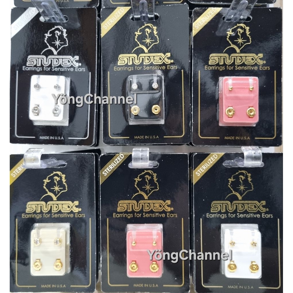 ต่างหูSTUDEX %ถูกที่สุดนำเข้าจากอเมริกา ต่างหูสำหรับผู้แพ้ง่าย ไม่คัน ไม่ดำไม่ลอก