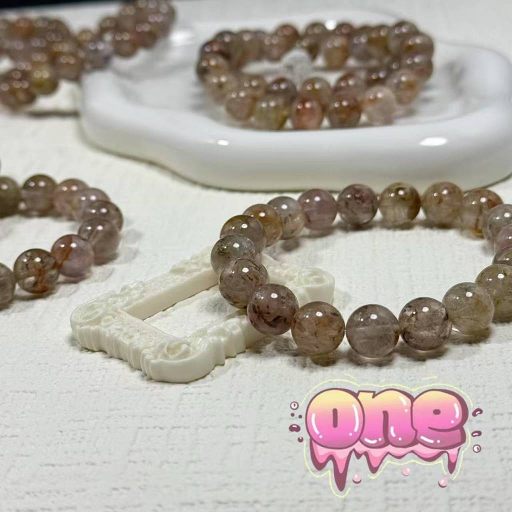 ธรรมชาติ Herkimer diamond กําไลหิน sparkling หินแห่งพลังอำนาจ ลบพลังงานลบ หินเสริมดวง TopHighQuality