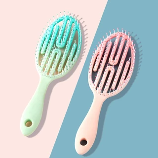 หวีแอร์รี่ หวีลดผมร่วง แปรงหวีผม นวดศีรษะ Detangling Brush หวีไนลอน หวีผมเปียกและแห้ง แกนม้วนผม หวีแอร์รี่