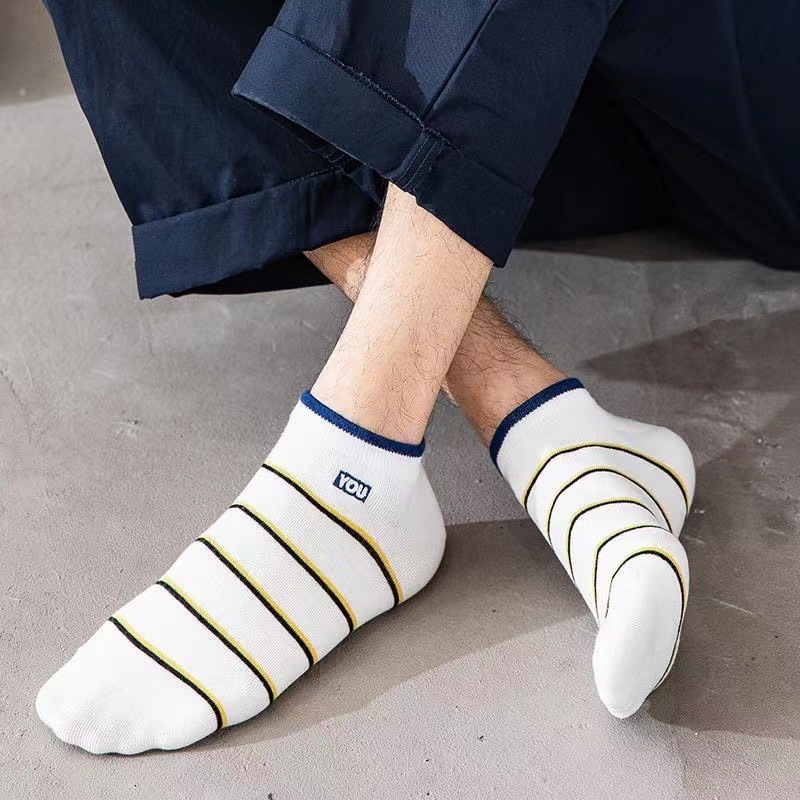 ถุงเท้าผู้ชายข้อสั้น  ถุงเท้าแฟชั่นเกาหลี (5ลาย/10คู่) เนื้อผ้านุ่มงานถักอย่างดี NO.B142/STAX - รูปที่ 7