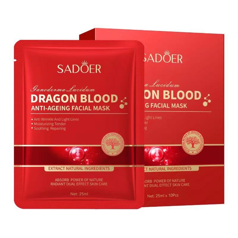 SADOER มาส์กหน้า Dragon's Blood Anti-Aging Mask บำรุงผิวหน้าด้วยสารสกัดเลือดมังกรจากต้น Croton lechleri ลดริ้วรอย