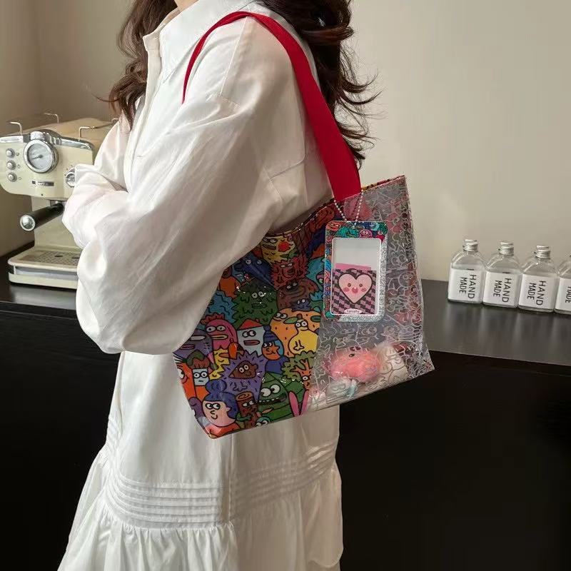 surebag-กระเป๋าถือใสลาย Hello Kitty กันน้ำ กระเป๋านักเรียน กระเป๋าเอนกประสงค์