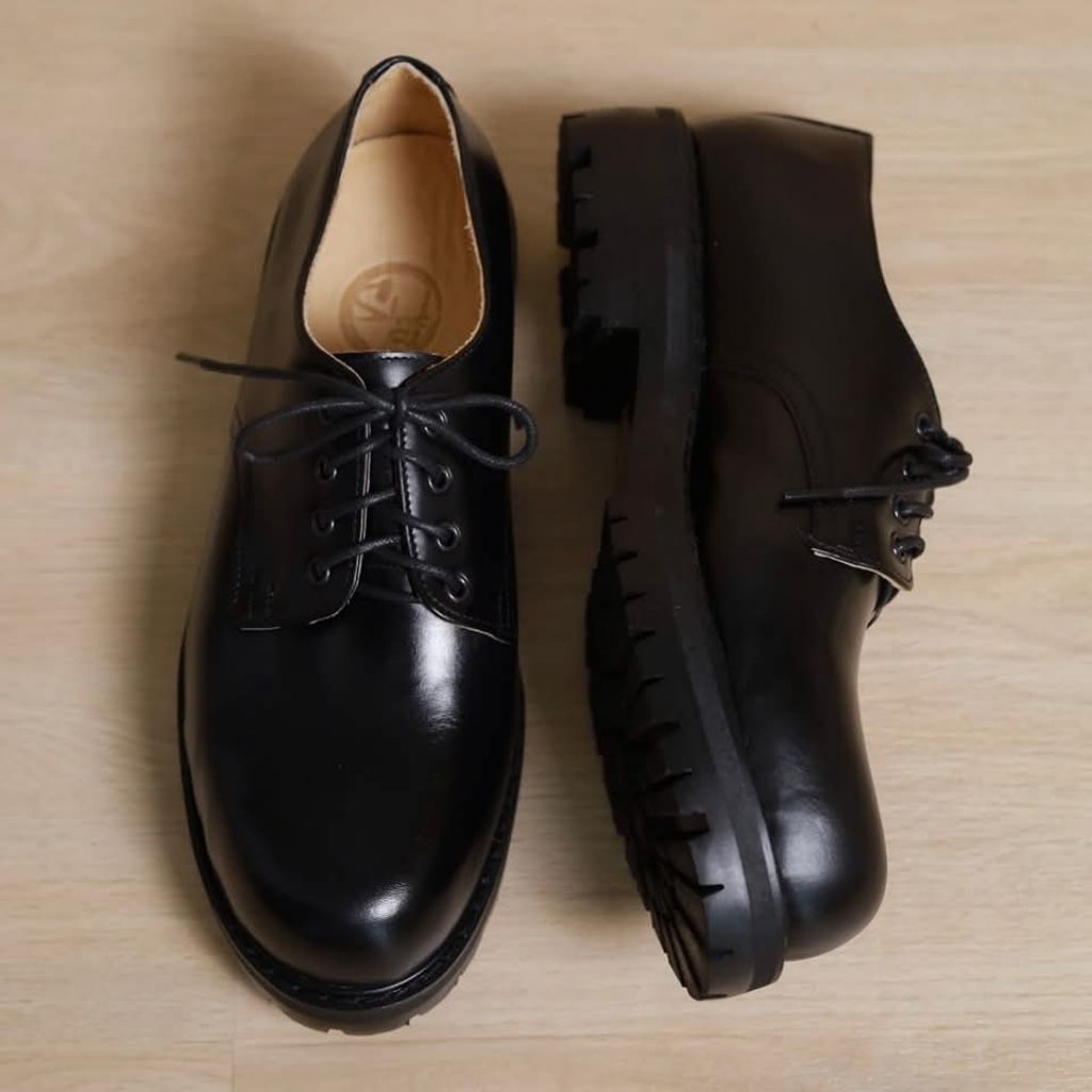 [E-3] Shoesshi รองเท้าหนังแท้ Derby Chunky Sole รองเท้าผู้ชาย พื้นสูงเสริมบุคลิก