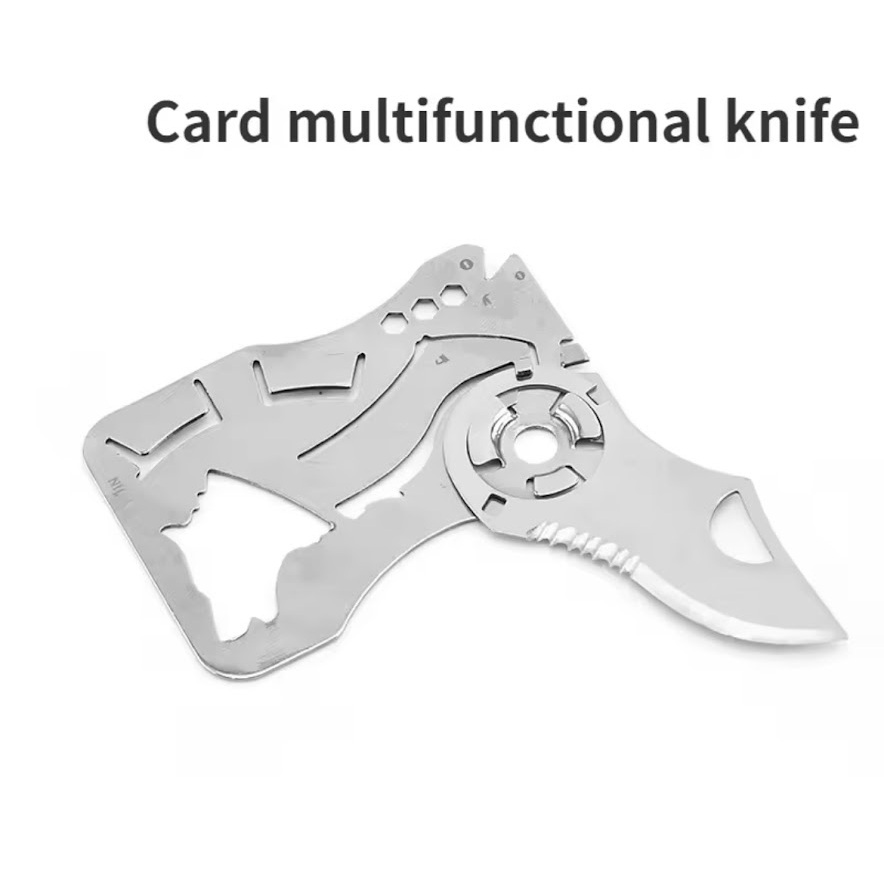 T43กระเป๋าสตางค์มีด EDC เครื่องมือพกพากลางแจ้งคุณภาพสูง Camping Multi-Functional COMBINATION TOOL อุปกรณ์สแตนเลส