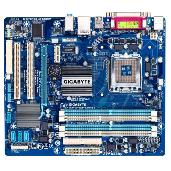 🔥เมนบอร์ดมือสอง  Gigabyte + CPU Intel Pentium E6800 [ GA-G41M-Combo (LGA775)]
