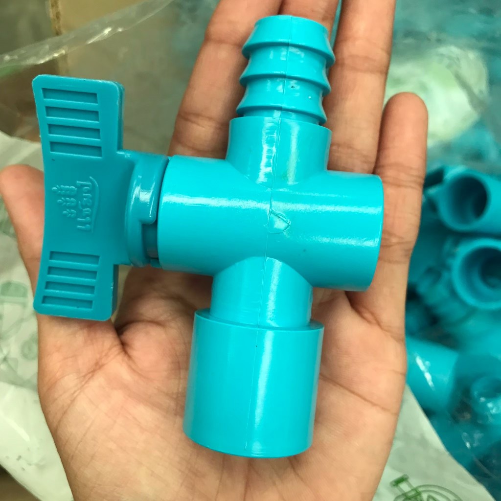 (แพ็ค10อัน,30อัน)วาล์วสวมท่อ PE 20 mm.+ PVC 1/2 นิ้ว( 4 หุน) ใช้กับสาย PE หรือสายยาง 5/8 นิ้ว(5หุน)