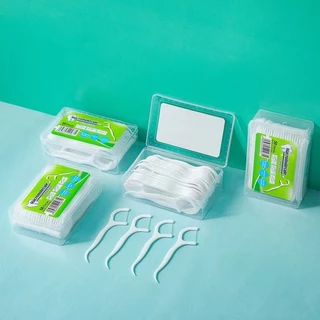 ไหมขัดฟัน ไหมขัดฟันชนิดด้าม กล่อง 50 ชิ้น Dental flossl Toothpick
