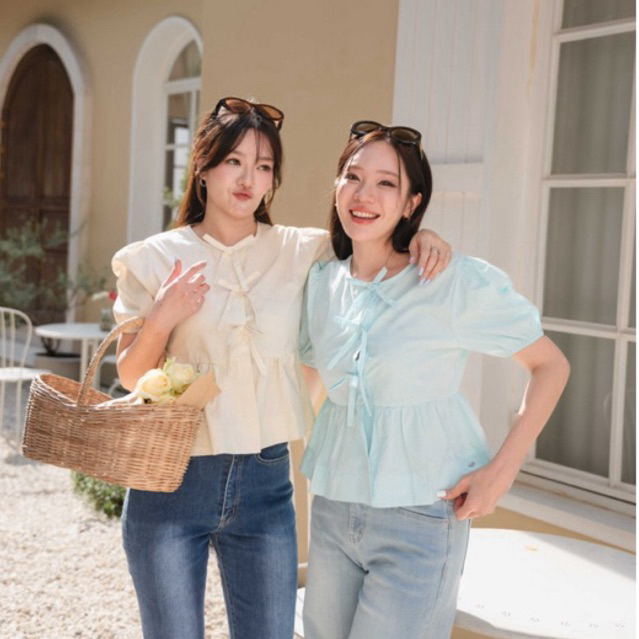 urban apparels | jambon bow tie blouse เสื้อเบลาส์ผูกโบว์ผ้าใส่สบาย