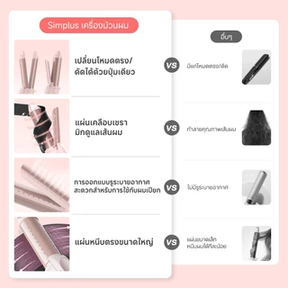 Simplus เครื่องม้วนผม 30 มม. 2-in-1 ม้วนตรง+ลอน แผ่นเซรามิก ระบายอากาศ ใช้ได้ผมเปียก-แห้ง JFBA012
