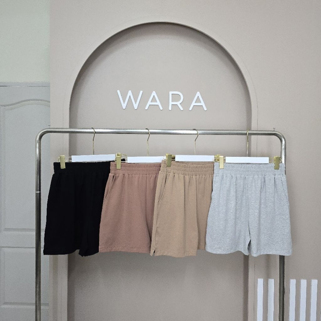 [ U40 ] WARA กางเกงขาสั้น ผ้าเรียบ COTTON SPANDEX