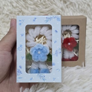 พวงมาลัยดอกไม้จิ๋ว งานลวดกำมะหยี่พร้อมกล่องแพ็คเก็จ