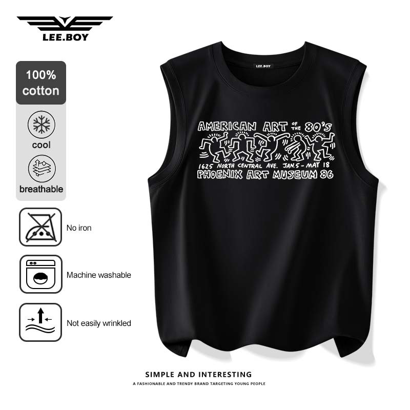 เสื้อกล้ามผู้ชาย ผ้านิ่ม นุ่ม ใส่สบาย สไตล์ฮิปฮอป เรโทร ผ้าฝ้าย100% ไม่หดตัว M-3XL ฤดูร้อน ดีไซน์เก๋ ใหม่ พร้อมส่งในไทย