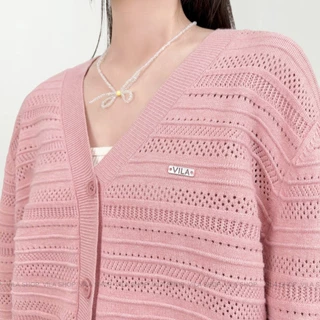 VILA | HARUKA CARDIGAN VL104 เสื้อคลุมไหมพรมทอลายฉลุ
