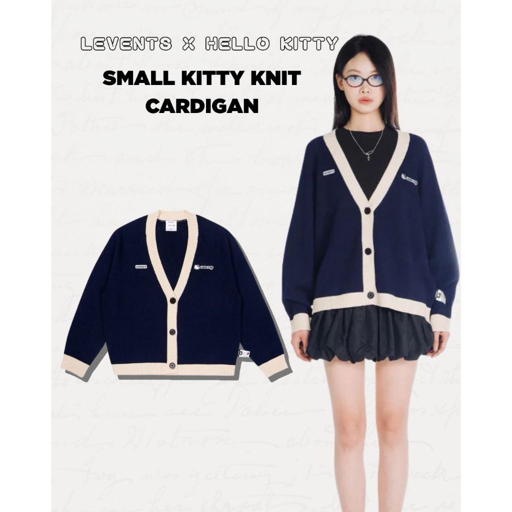 🇹🇭พร้อมส่งในไทย ‼️ Levents x hello kitty SMALL KITTY KNIT Cardigan เสื้อคาร์ดิแกน