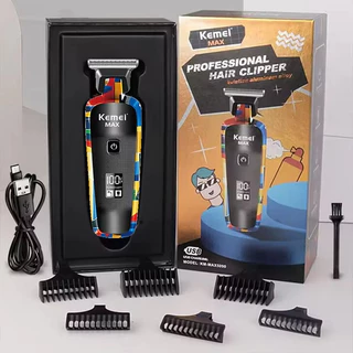 Kemei KM-Max2092 Km-5090 ปัตตาเลี่ยนตัดผมไฟฟ้า ชาร์จ USB สําหรับผู้ชาย ตัดผม กันขอบ